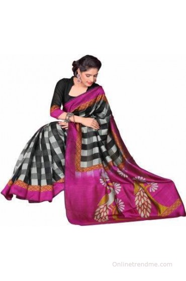 Sunaina Printed Mysore Cotton Sari Sunaina Printed Mysore Cotton Sari